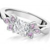 Azalea pink diamond leaf ring