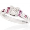 Candy Cane Princess diamond and pink sapphire ring