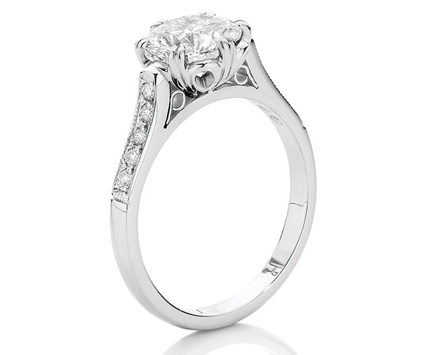 Charlston Double Claw Vintage Diamond Engagement Ring