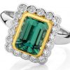 Cleopatra African tourmaline and diamond ring