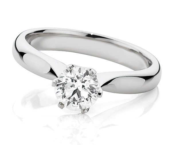 ELISE – Classic 6 claw diamond solitaire engagement ring