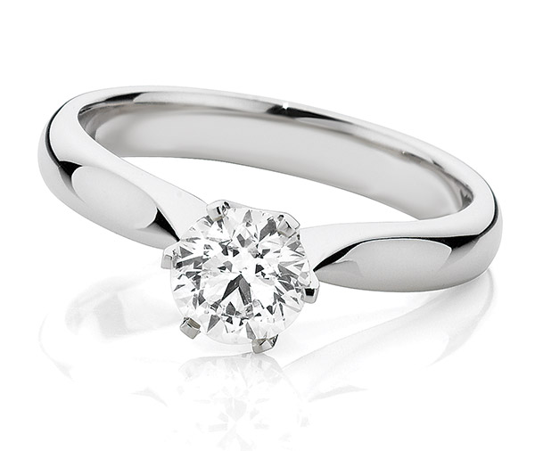 ELISE – Classic 6 claw diamond solitaire engagement ring