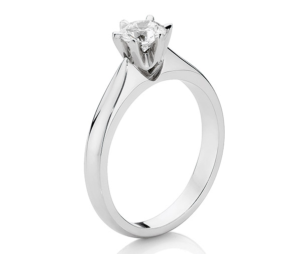 Emma Hand Pierced Round Diamond Solitaire Engagement Ring