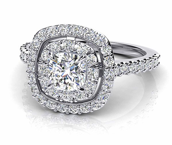 Eva Rose double halo diamond ring