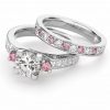 Forever Day Dreams Pink & White Diamond Wedding Ring Set