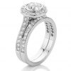 GLORY HALO FOREVER – Diamond bezel halo engagement and wedding ring set