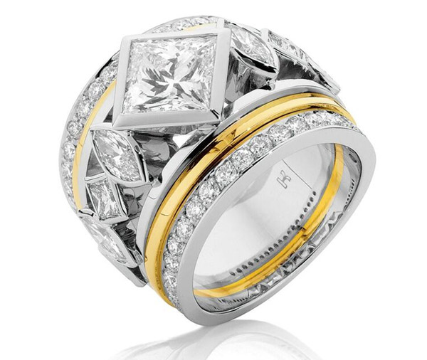 Golden Iconic Iconic Princess Amp Marquise Cut Diamond Dress Ring