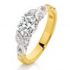 GOLDEN RUMBA – 1940s diamond millegrained engagement ring
