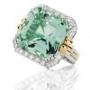 Golden Sea Beryl - Mint green Beryl & diamond statement ring