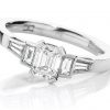 BALANCE – Emerald cut diamond and baguette diamond engagement ring