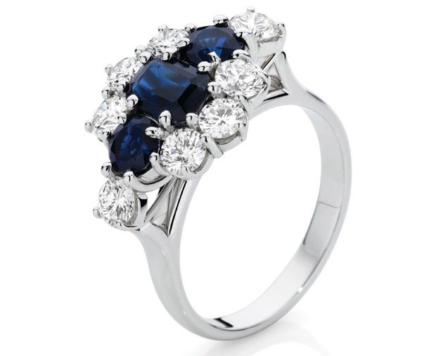 Kate Ring sapphire & diamond cluster