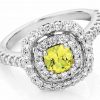 Morning Glory - Yellow sapphire double diamond halo