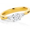 NASHI PEAR SUNRISE – Round and pear cut diamond engagement ring