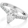 Nova Pear diamond claw set ring pair