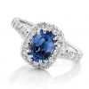 Oxford Halo - Oval sapphire & diamond halo ring