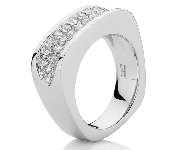 Pave Blanc Concave Pave Diamond Dress Ring