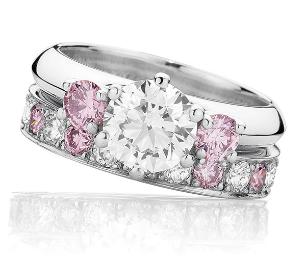 Pink Dreams Forever Three stone ring