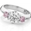 Pink Dreams diamond three stone ring