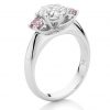 Pink Dreams Pink & white diamond three stone ring