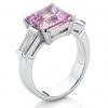 Pink Ice Kunzite & diamond dress ring
