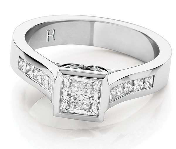 Princess Power bezel diamond ring