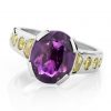 Purple Moon amethyst & yellow diamond ring