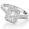 RADIANCE HALO – Radiant cut diamond engagement ring with millegraine