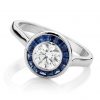 RADIANCE – Diamond and baguette sapphire engagement ring