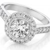 RADIANCE CLUSTER – Round brilliant cut diamond halo engagement ring