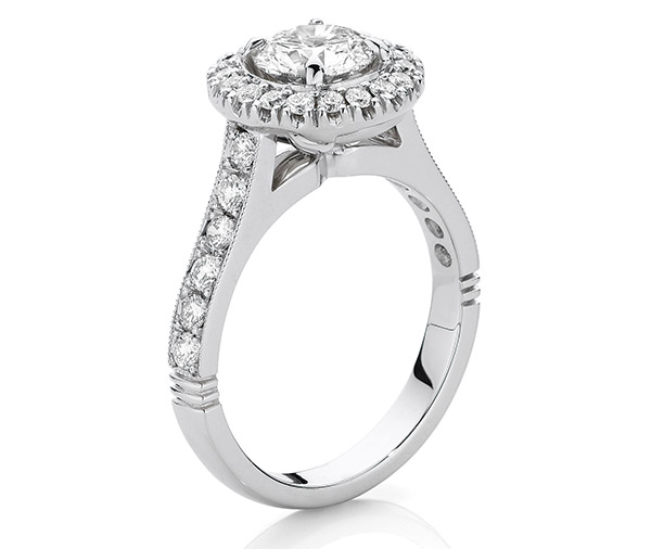 Radiance Cluster Round Brilliant Cut Diamond Halo Engagement Ring