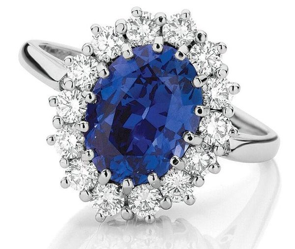 Royal Halo - Sapphire & diamond royal halo cluster