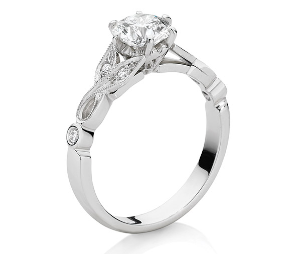Rumba 1940s Millegrained Diamond Engagement Ring
