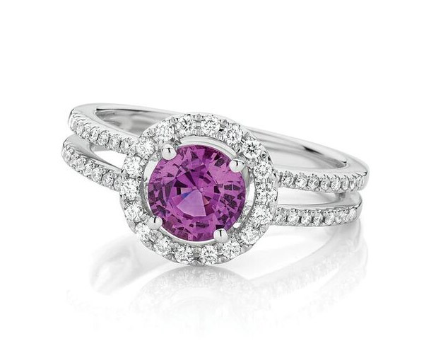 Sapphire Orbit - Pink sapphire & diamond ring