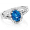 Sapphire Split - Sapphire & diamond split ring