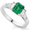 TSAVO – Baguette diamond & tsavorite garnet engagement ring