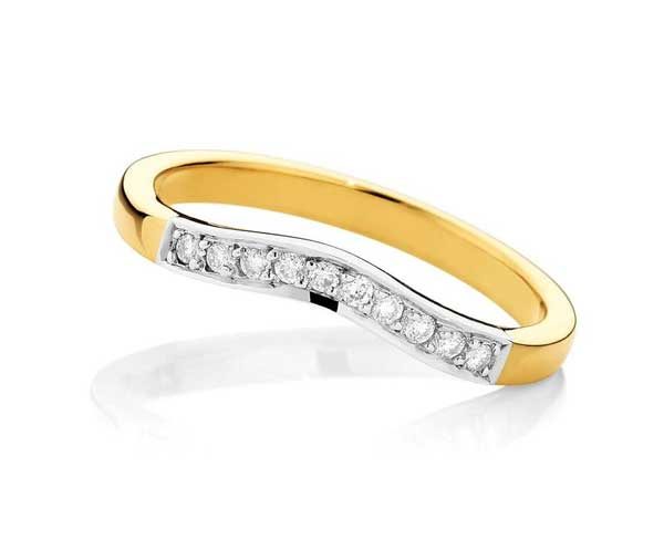 Forever Fitting Fitted mixed metal diamond wedding band