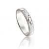 Engraved flat millegrained wedding ring