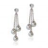 Akoya multi pearl drops earrings in white gold chain