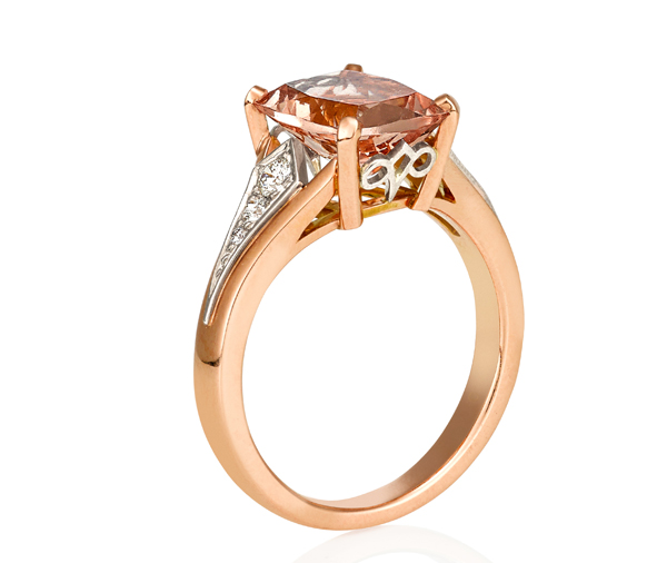 Apricot Dream – Rose Gold, Morganite And Diamond Dress Ring – Jewellery ...