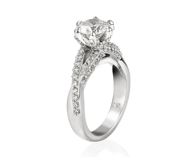 Asmika Round Brilliant Diamond Twist Engagement Ring