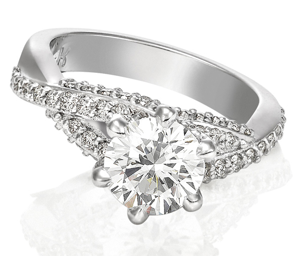 Asmika – Round brilliant diamond twist engagement ring