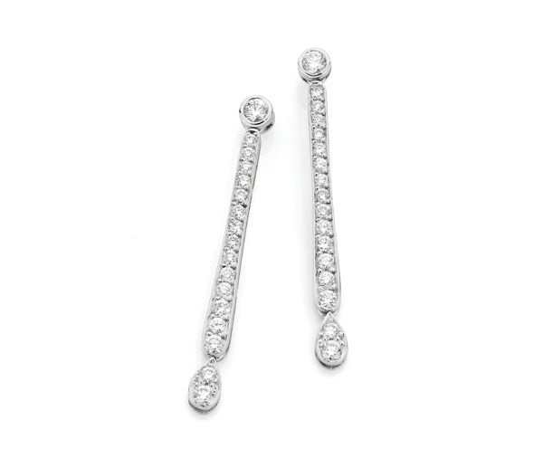 FROZEN RAIN – Round briliant diamond drop earrings