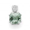 Green amethyst & diamond pendant