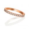 rose gold wedding ring with 3/4 circle of micro claw set diamonds