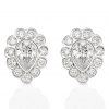 Pitter Patter Diamond Earrings: pear & round diamond bezel and scallop studs