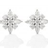 WINTER STAR 18ct - Marquise and round diamond star cluster earrings in 18ct white gold