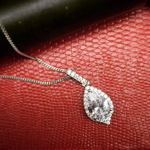 Sterling Silver Pear Shaped Cubic Zirconia Pendant