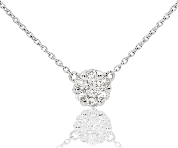 SOLITAIRE ILLUSION – ROUND DIAMOND CLUSTER PENDANT