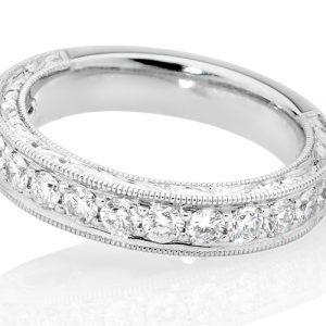 VALERIE – MILLEGRAIN AND SCROLL ENGRAVED DIAMOND RING