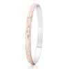 ROSE GOLD SCROLL – ROSE AND WHITE GOLD ENGRAVED BANGLE
